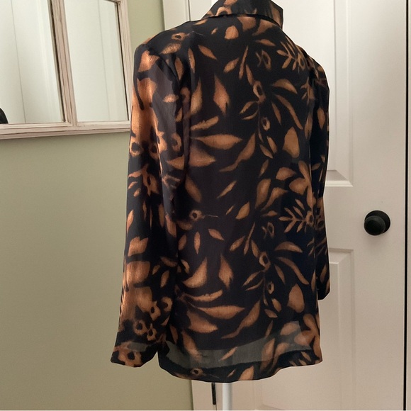 PENNINGTONS, WOMEN BOTANICAL PATTERN SHEER BLOUSE, SIZE: L/G - Picture 4 of 11